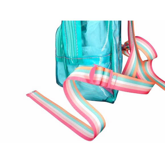 Sun Squad Clear Plastic Mini Backpack Green Popsicle Rainbow Concert Flamingo - Picture 7 of 10